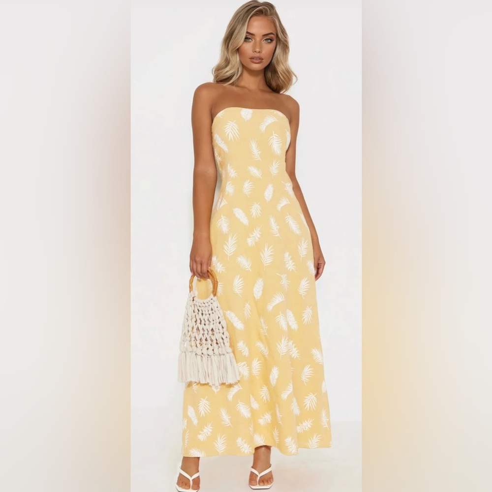 NWT - Linen Maxi Flowy Dress - Yellow